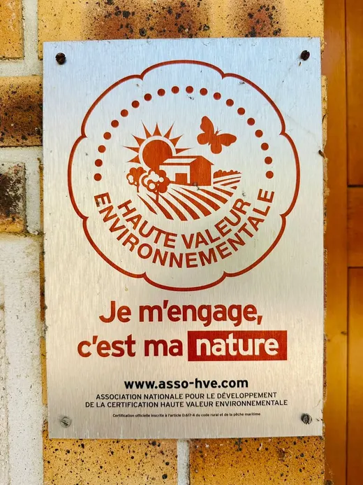 Panneau de certification Haute Valeur Environnementale